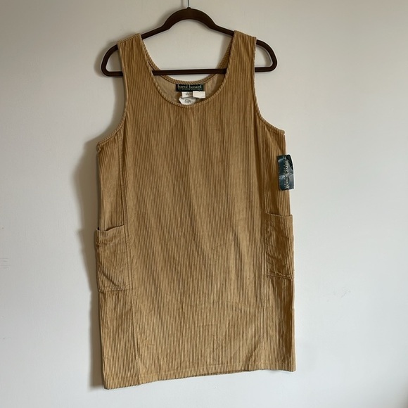 VTG Corduroy Overall Dress 12 Harve Bernard Tan Deadstock Apron NWT Academia - Picture 4 of 14